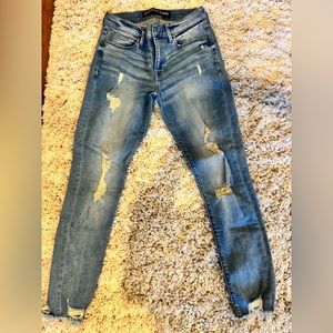 Express Distressed Skinny Jeans